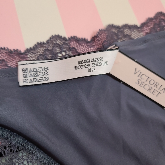 VS Dream Angels Smooth Satin Lace Cheekini Panty Size Lg Gray - Picture 5 of 6